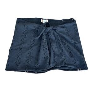 Vintage Sand Dollars Made in USA Black Sarong Bathing Suit Cover Sz M